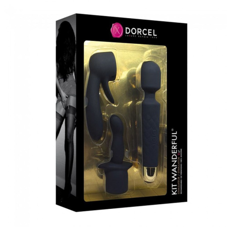 Мини-вибромассажер Dorcel Kit Wanderful с насадками (анальная и вагинальная), водонепрницаемый || Мінівібромасажер Dorcel Kit Wanderful з насадками (анальна і вагінальна), водонепроникний