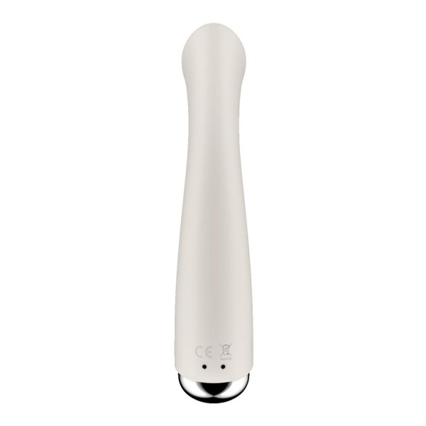 Вибратор с ротацией Satisfyer Spinning G-Spot 1 Beige, плоская площадка для стимуляции точки G