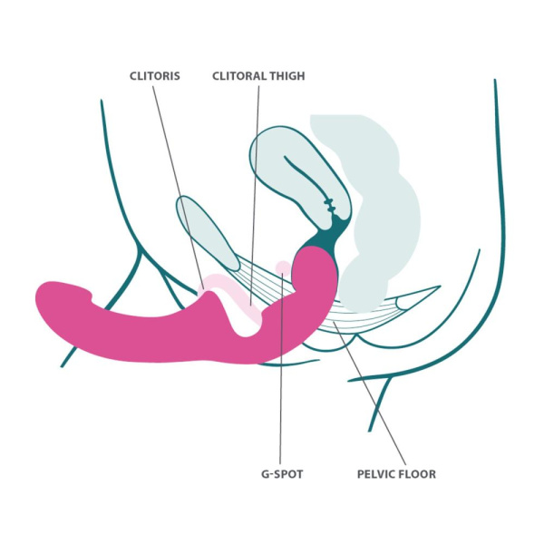 Безремневой страпон Fun Factory SHARE LITE blackberry, регулируемый, облегченная модель