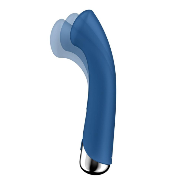 Вибратор с ротацией Satisfyer Spinning G-Spot 1 Blue, плоская площадка для стимуляции точки G