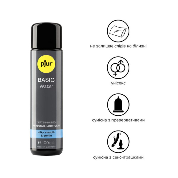 Смазка на водной основе pjur Basic waterbased 100 мл, идеальна для новичков, лучшее цена/качество