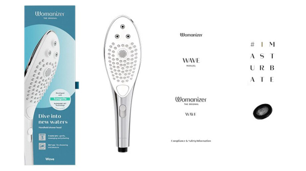 Насадка-стимулятор для душа 2в1 Womanizer Wave Chrome, массажер для интимных зон