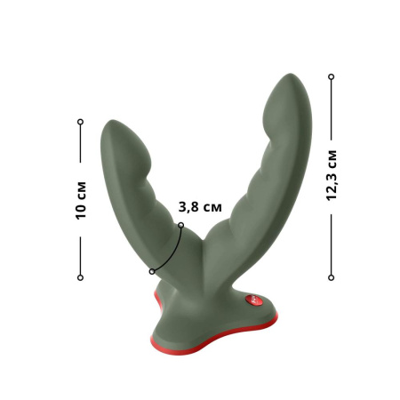 Двойной фаллоимитатор Fun Factory RYDE wild olive, гибкие стволы, присоска || Подвійний фалоімітатор Fun Factory RYDE wild olive, гнучкі стовбури, присоска