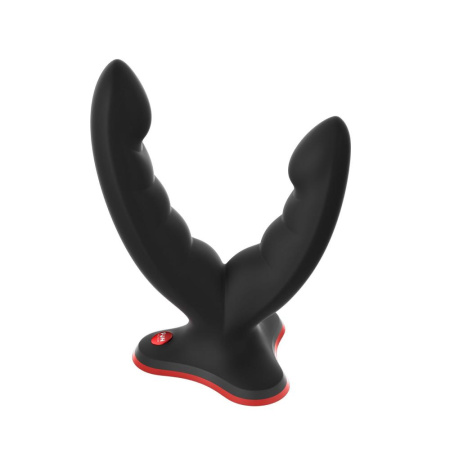 Двойной фаллоимитатор Fun Factory RYDE black, гибкие стволы, присоска || Подвійний фалоімітатор Fun Factory RYDE black, гнучкі стовбури, присоска