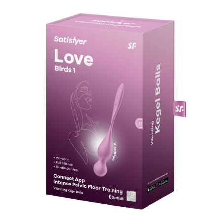 Вагинальные смарт-шарики с вибрацией Satisfyer Love Birds 1 Connect App Pink, 78 г || Вагінальні смарт-кульки з вібрацією Satisfyer Love Birds 1 Connect App Pink, 78 г
