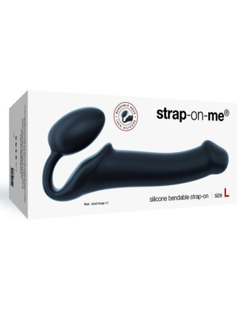 Безремневой страпон Strap-On-Me Black XL, полностью регулируемый, диаметр 4,5см || Безремінний страпон Strap-On-Me Black XL, повністю регульований, діаметр 4,5 см