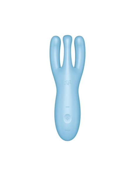Клиторальный смарт вибратор Satisfyer Threesome 4 Blue с тремя пальчиками