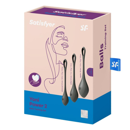 Набор йони бусин Satisfyer Yoni Power 2 Black, диаметр 2-2,5-3см, масса 22-44-73 г || Набір йоні намистин Satisfyer Yoni Power 2 Black, діаметр 2-2,5-3см, маса 22-44-73 г