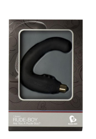 Вибромассажер простаты Rocks Off Rude-Boy Black, массаж промежности, макс диаметр 2,5см || Вібромасажер простати Rocks Off Rude-Boy Black, масаж промежини, макс. діаметр 2,5 см