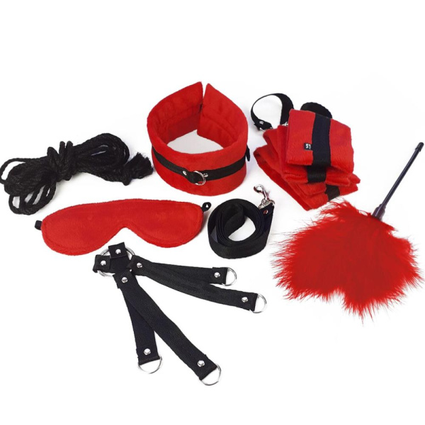БДСМ-набор Art of Sex – Soft Touch BDSM Set, красный, 9 предметов