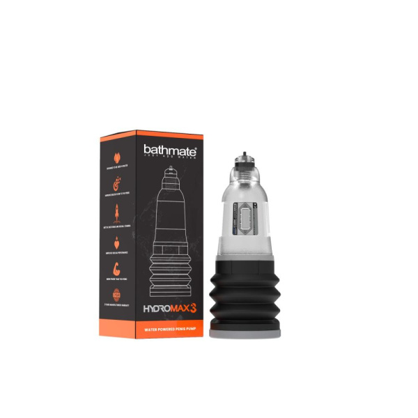 Гидропомпа Bathmate Hydromax 3 Clear, для члена длино до 7,5 см, диаметр до 4,5 см