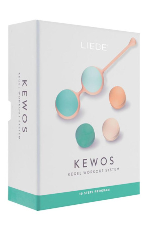 Вагинальные шарики Liebe Kewos — Peach/Mint, 5 шариков в комплекте, 15, 25, 35, 45 и 55 г || Вагінальні кульки Liebe Kewos — Peach/Mint, 5 кульок у комплекті, 15, 25, 35, 45 та 55 г